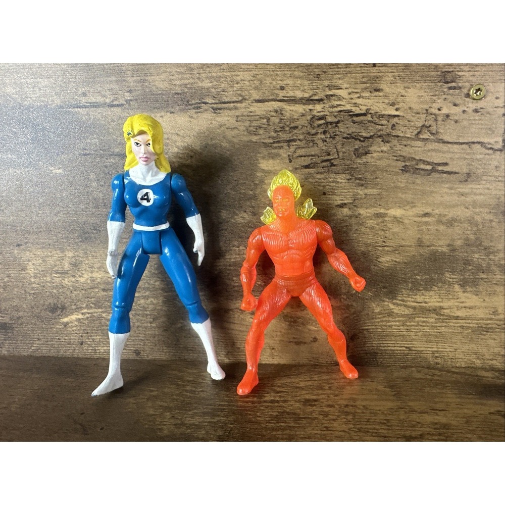 Fantastic Four INVISIBLE WOMAN 1995 ToyBiz Marvel Universe & Human Torch Bundle